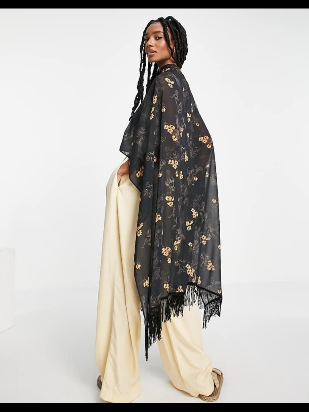 Tassel Cape | Wrap In Floral Print